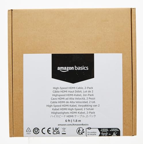 Amazon Basics HDMI Cable, 3-Pack, 10ft, 4K@60Hz, High-Speed 4K HDMI 2.0 Cord (18Gbps), 2160p, 48 bit, Compatible with TV/PS5/Xbox/Roku, Black