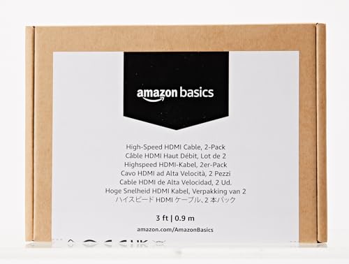 Amazon Basics HDMI Cable, 3-Pack, 10ft, 4K@60Hz, High-Speed 4K HDMI 2.0 Cord (18Gbps), 2160p, 48 bit, Compatible with TV/PS5/Xbox/Roku, Black