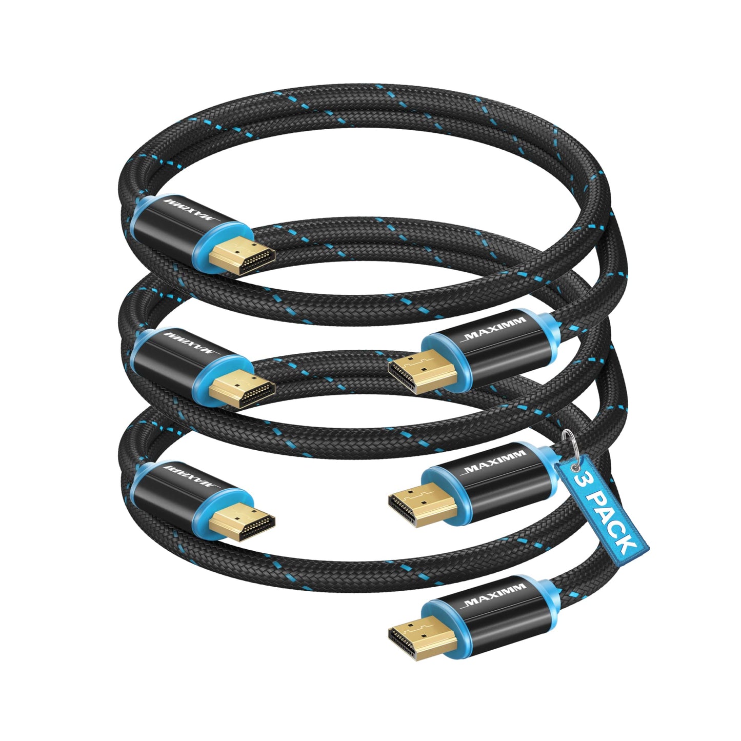 HDMI Cable 4K Ultra HD 6 Foot (10 Pack) Nylon Braided HDMI 2.0 Cable, High Speed 18Gbps 4K60Hz HDR, 3D, 2160p, 1080p, HDCP 2.2, ARC, HDMI Cables for Monitors, HDTV