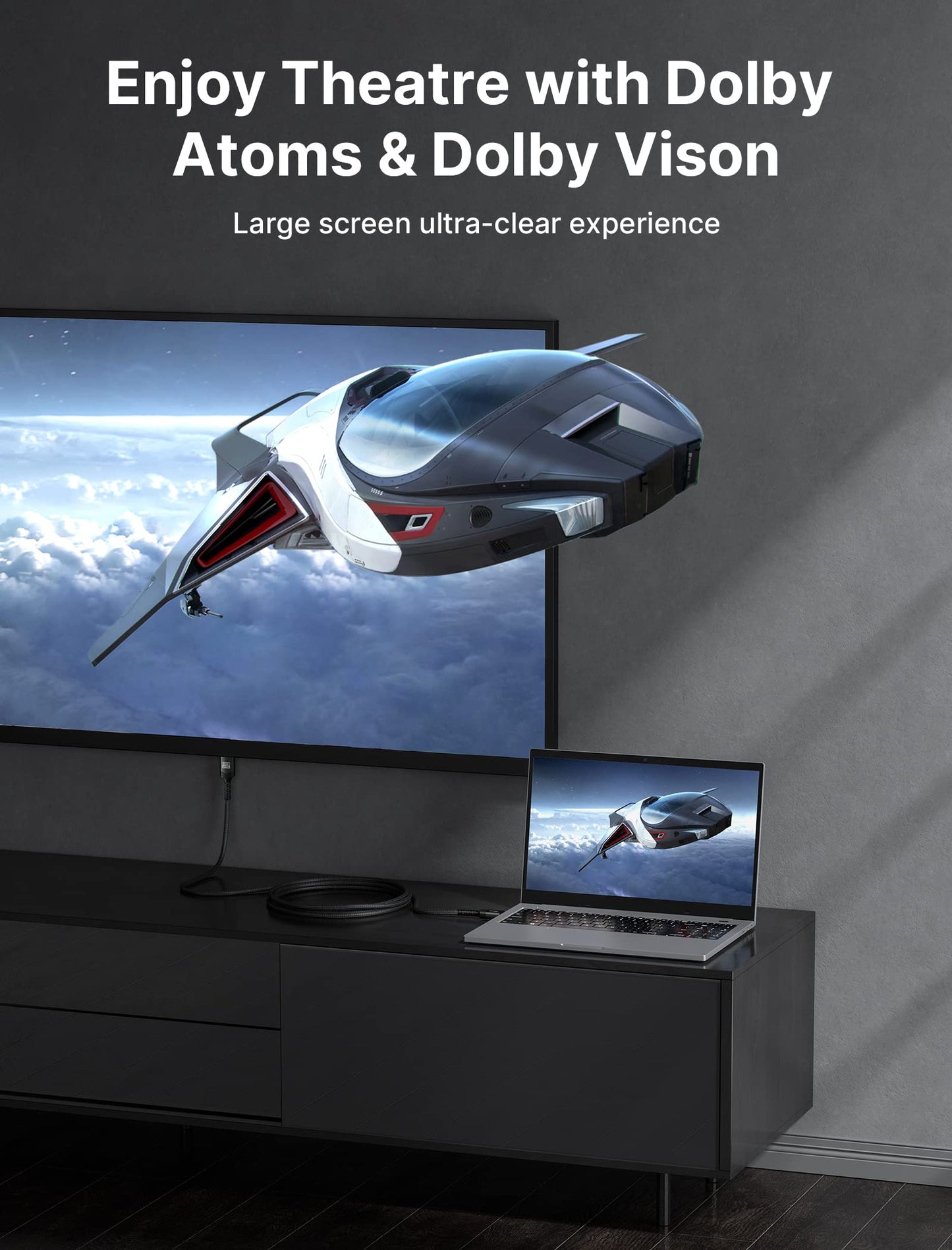 JSAUX HDMI Cables 2.1 10FT 2-Pack 48Gbps 8K@60Hz 4K Ultra High Speed Cords(7680x4320, 4K@120Hz) eARC HDR10 HDCP 2.2 & 2.3 3D, Compatible for PS5/PS4/X-Box/Roku TV/HDTV/Blu-ray/LG