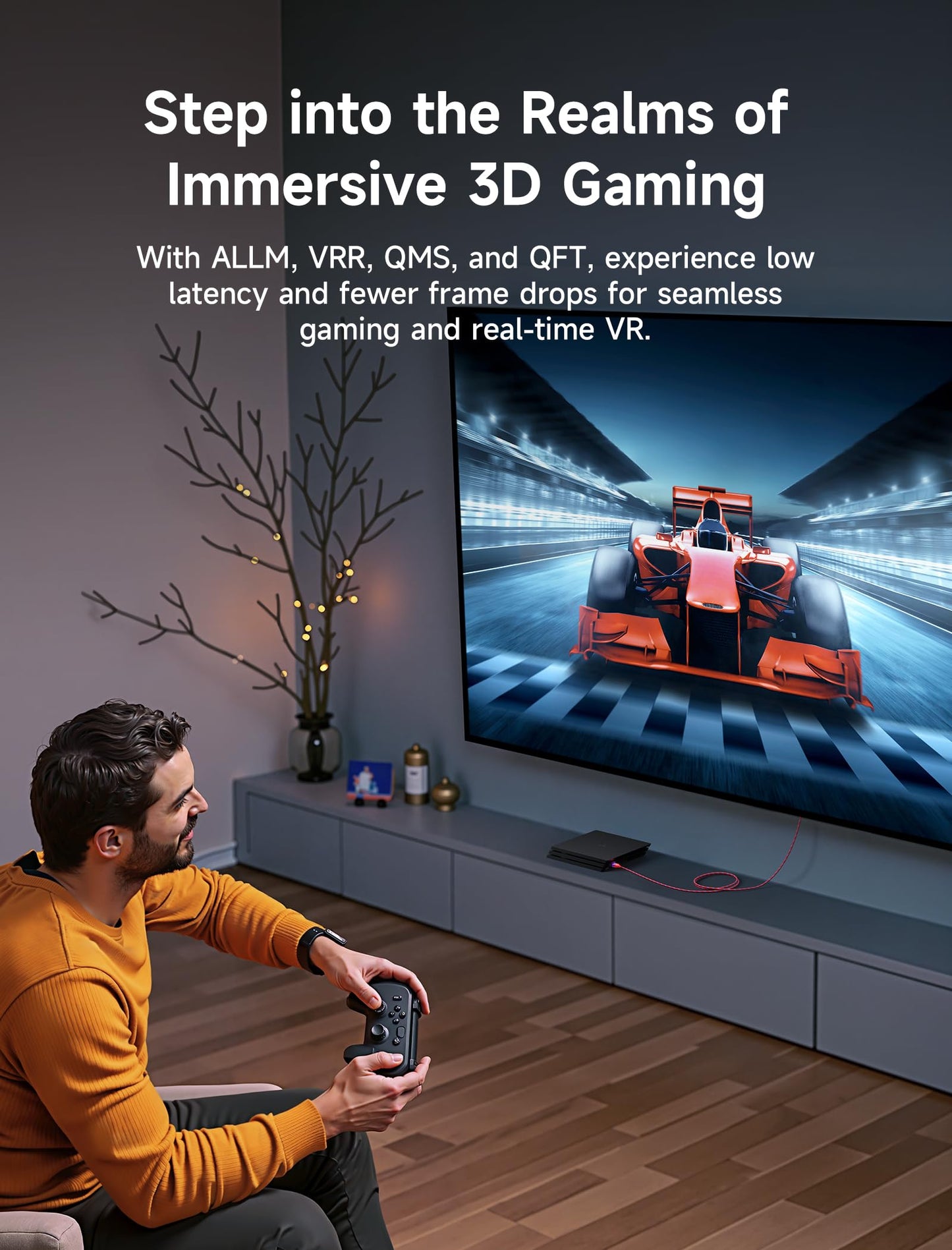 JSAUX HDMI Cables 2.1 10FT 2-Pack 48Gbps 8K@60Hz 4K Ultra High Speed Cords(7680x4320, 4K@120Hz) eARC HDR10 HDCP 2.2 & 2.3 3D, Compatible for PS5/PS4/X-Box/Roku TV/HDTV/Blu-ray/LG