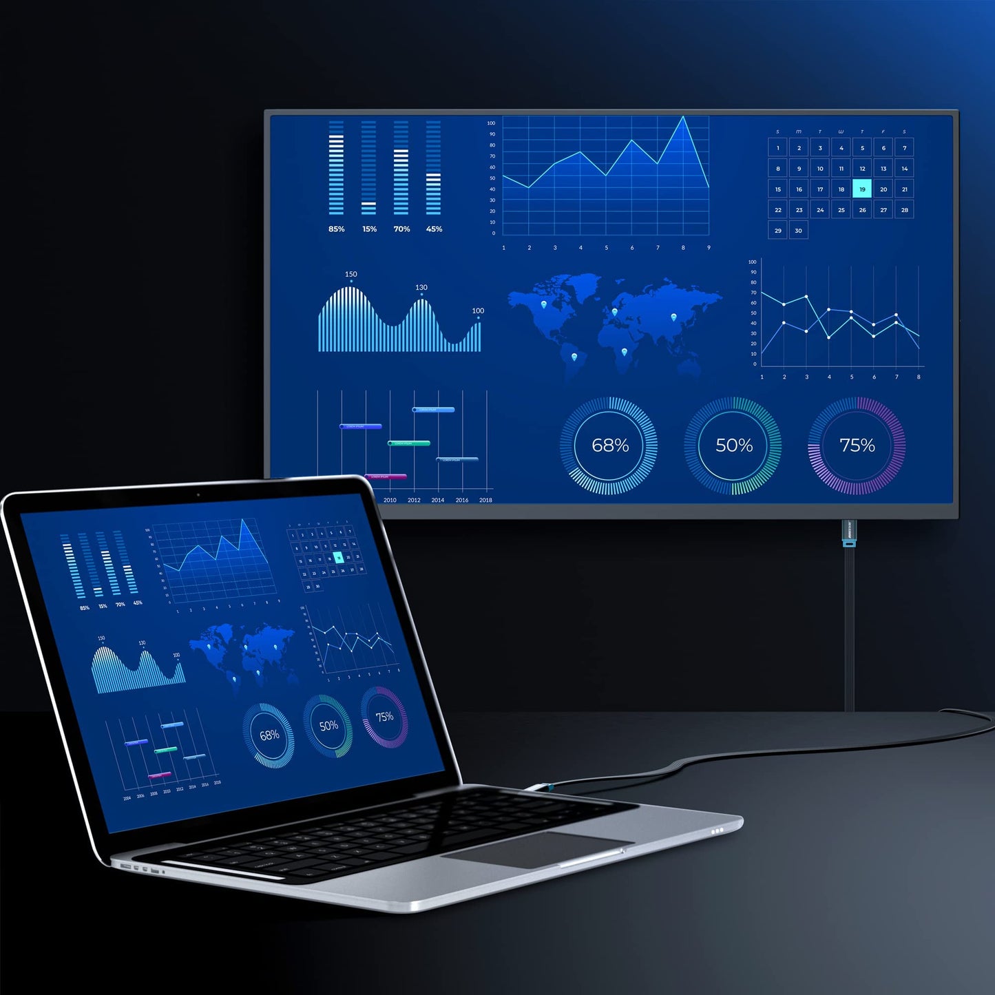 HDMI Cable 4K Ultra HD 6 Foot (10 Pack) Nylon Braided HDMI 2.0 Cable, High Speed 18Gbps 4K60Hz HDR, 3D, 2160p, 1080p, HDCP 2.2, ARC, HDMI Cables for Monitors, HDTV