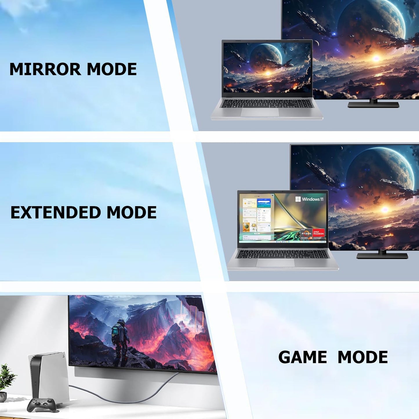 6.6FT HDMI Cable 5-Pack, Shielded 4K HDMI Cord, Gold-Plated HDMI to HDMI Cable 120Hz ARC&CL3 Rated, HDCP 2.2, 3D HDR| for Docking Station, PC,Monitor, Switch, Splitter, PS5, PS4, Xbox, TV, Soundbar