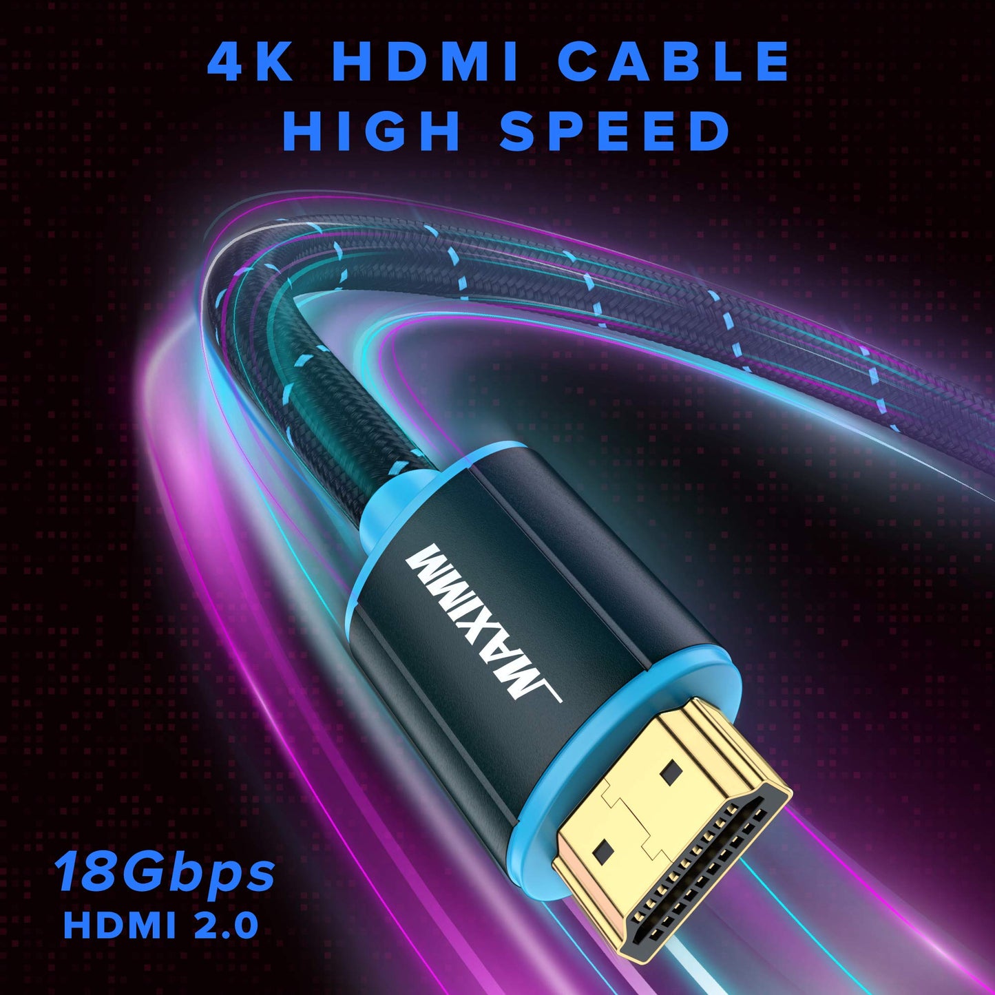 HDMI Cable 4K Ultra HD 6 Foot (10 Pack) Nylon Braided HDMI 2.0 Cable, High Speed 18Gbps 4K60Hz HDR, 3D, 2160p, 1080p, HDCP 2.2, ARC, HDMI Cables for Monitors, HDTV