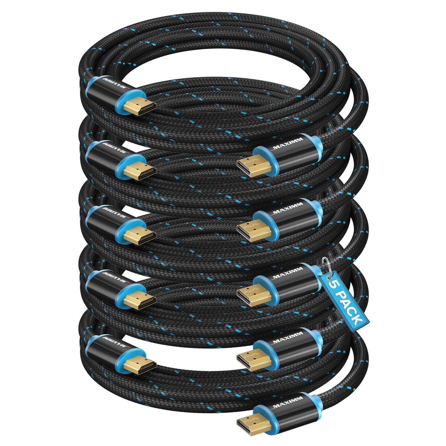 HDMI Cable 4K Ultra HD 6 Foot (10 Pack) Nylon Braided HDMI 2.0 Cable, High Speed 18Gbps 4K60Hz HDR, 3D, 2160p, 1080p, HDCP 2.2, ARC, HDMI Cables for Monitors, HDTV