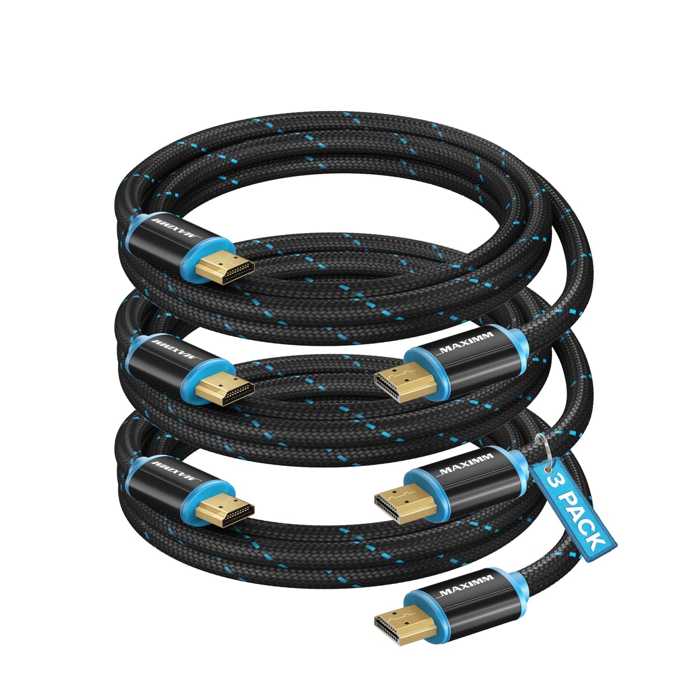 HDMI Cable 4K Ultra HD 6 Foot (10 Pack) Nylon Braided HDMI 2.0 Cable, High Speed 18Gbps 4K60Hz HDR, 3D, 2160p, 1080p, HDCP 2.2, ARC, HDMI Cables for Monitors, HDTV