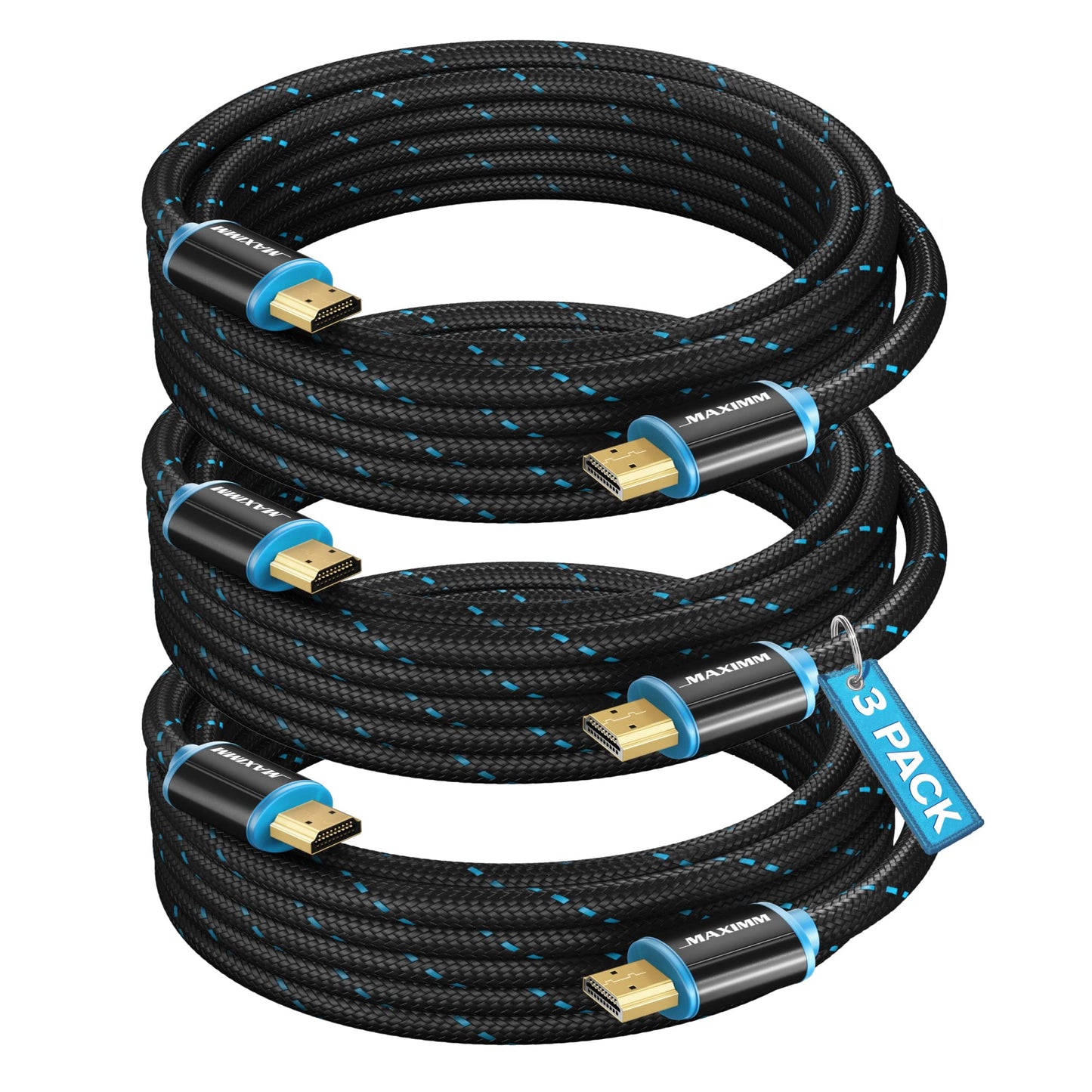 HDMI Cable 4K Ultra HD 6 Foot (10 Pack) Nylon Braided HDMI 2.0 Cable, High Speed 18Gbps 4K60Hz HDR, 3D, 2160p, 1080p, HDCP 2.2, ARC, HDMI Cables for Monitors, HDTV