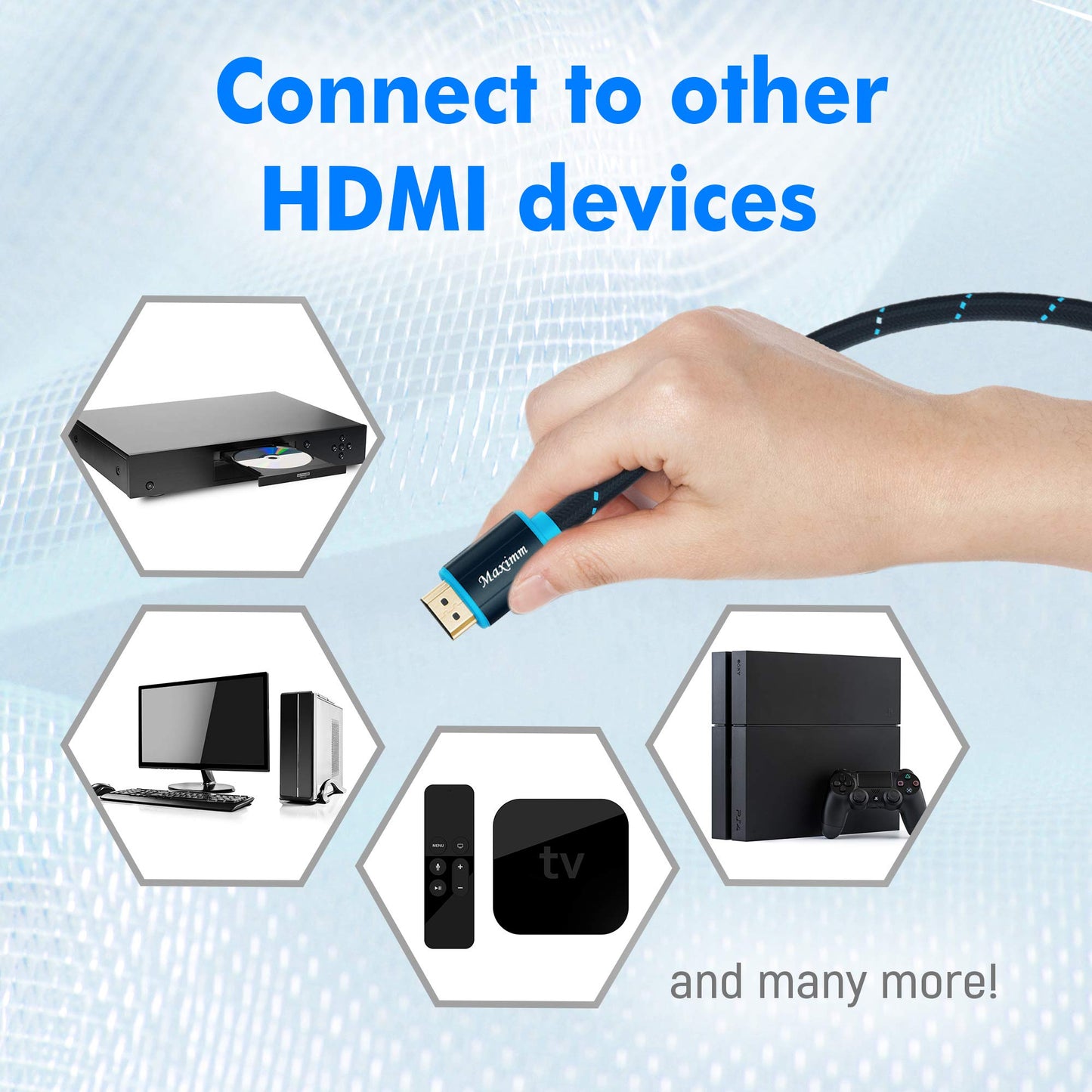 HDMI Cable 4K Ultra HD 6 Foot (10 Pack) Nylon Braided HDMI 2.0 Cable, High Speed 18Gbps 4K60Hz HDR, 3D, 2160p, 1080p, HDCP 2.2, ARC, HDMI Cables for Monitors, HDTV