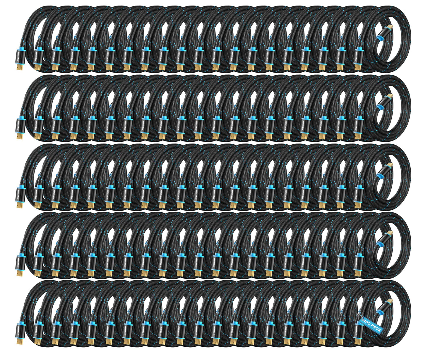 HDMI Cable 4K Ultra HD 6 Foot (10 Pack) Nylon Braided HDMI 2.0 Cable, High Speed 18Gbps 4K60Hz HDR, 3D, 2160p, 1080p, HDCP 2.2, ARC, HDMI Cables for Monitors, HDTV