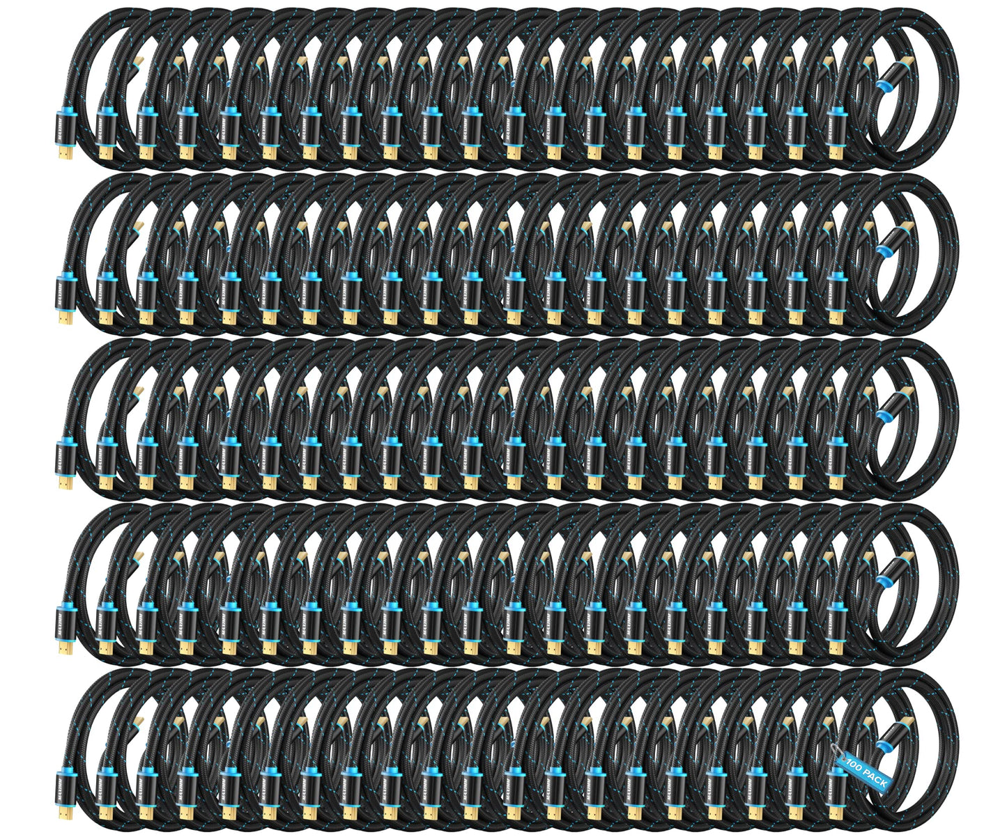 HDMI Cable 4K Ultra HD 6 Foot (10 Pack) Nylon Braided HDMI 2.0 Cable, High Speed 18Gbps 4K60Hz HDR, 3D, 2160p, 1080p, HDCP 2.2, ARC, HDMI Cables for Monitors, HDTV